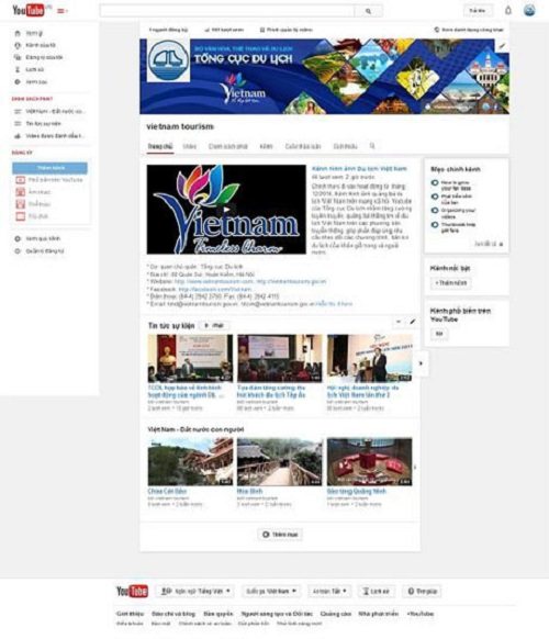 Trung tâm Thông tin Du lịch xây dựng kênh hình ảnh quảng bá Du lịch Việt Nam trên mạng xã hội Youtube